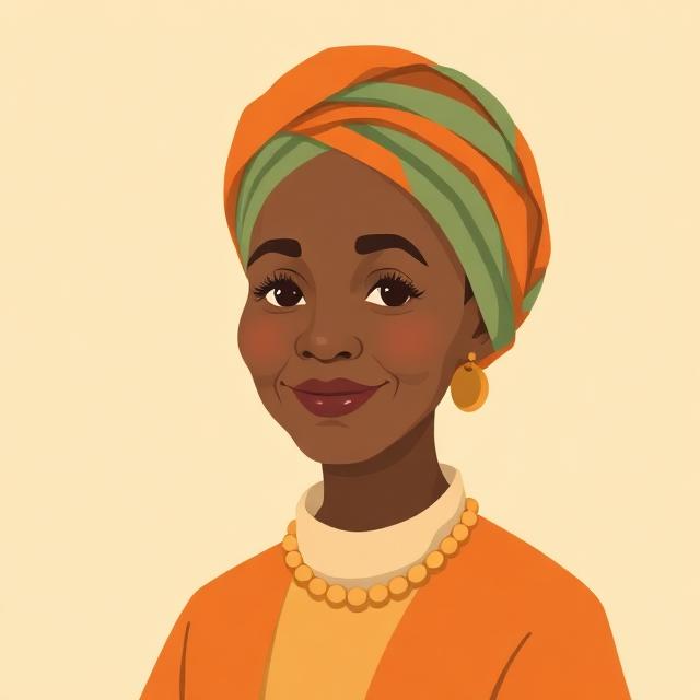 Portrait illustré de Mme Tajira Ado Adam, fondatrice de l'école