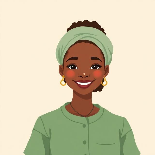 Portrait illustré de Mme Zeinabou Maï, responsable de la crèche